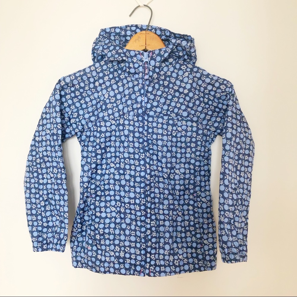 Lands’ End Girls windbreaker hooded raincoat